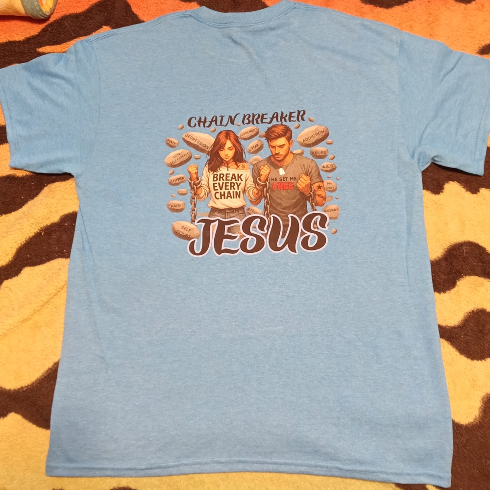 Gildan Blue Short Sleeve Tee - Chain Breaker Design